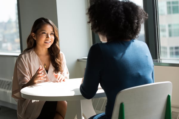 chatting over a table