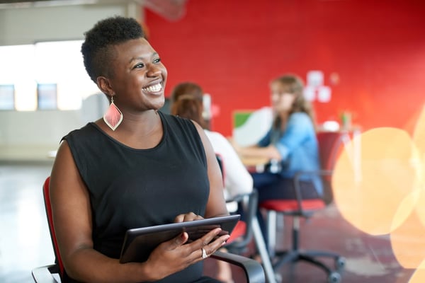 Woman feeling creative in the workplace