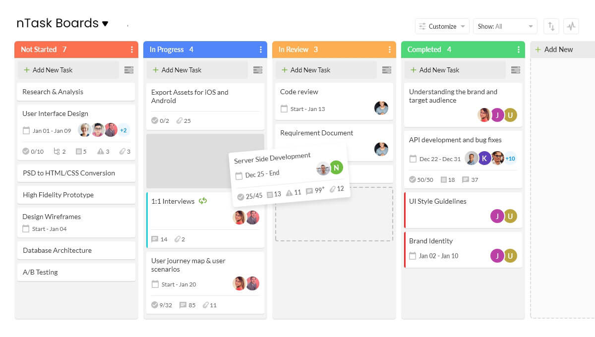 nTask Kanban Board