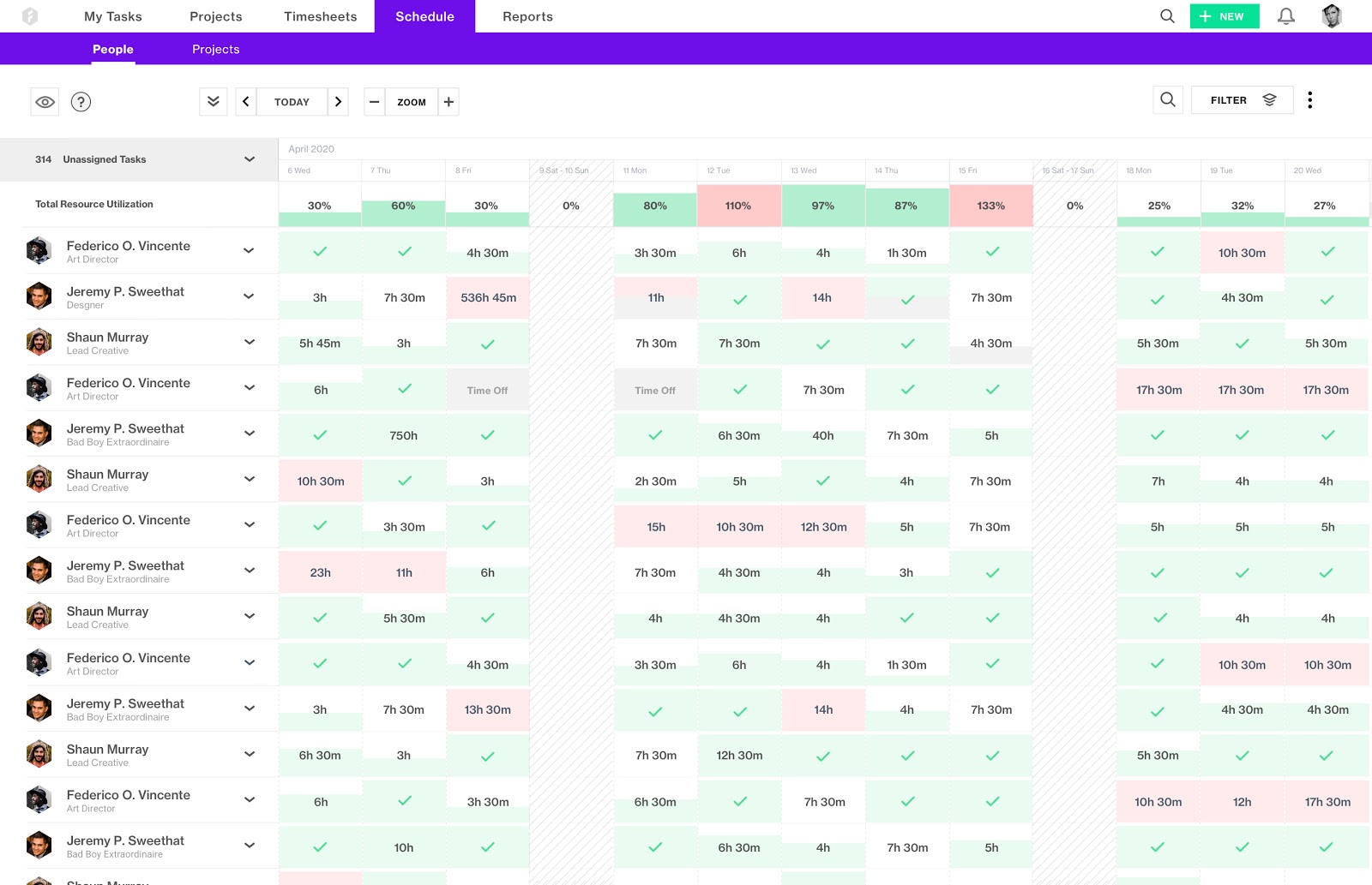 Schedule Heatmap