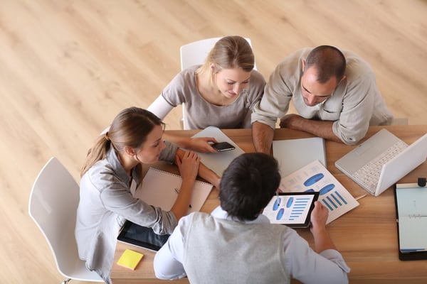 Stock photo of people having a meeting